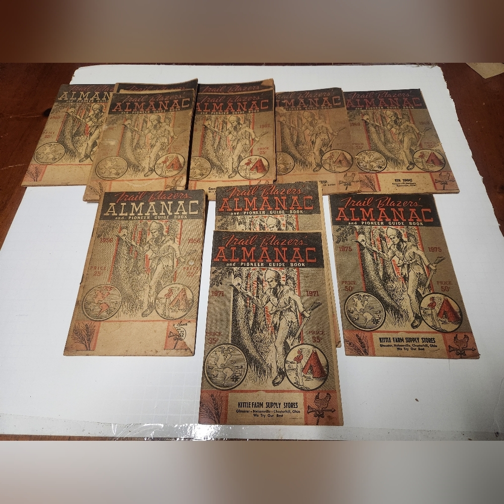 Trail Blazers Almanac and PIONEER guide book 1956-1975 Lot Of 11